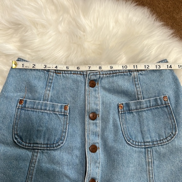 Pre-owned Michael Light Denim Button Down Mini Skirt. Junior Sz 7 - Picture 3 of 6